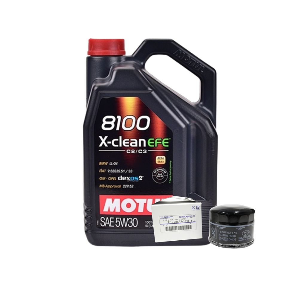 Motul X-Clean EFE 5W-30 Oil change kit for 2022+ WRX / BRZ / GR86