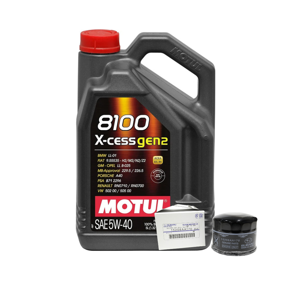Motul X-Cess Gen2 5W-40 Oil change kit for 2022+ WRX / BRZ / GR86