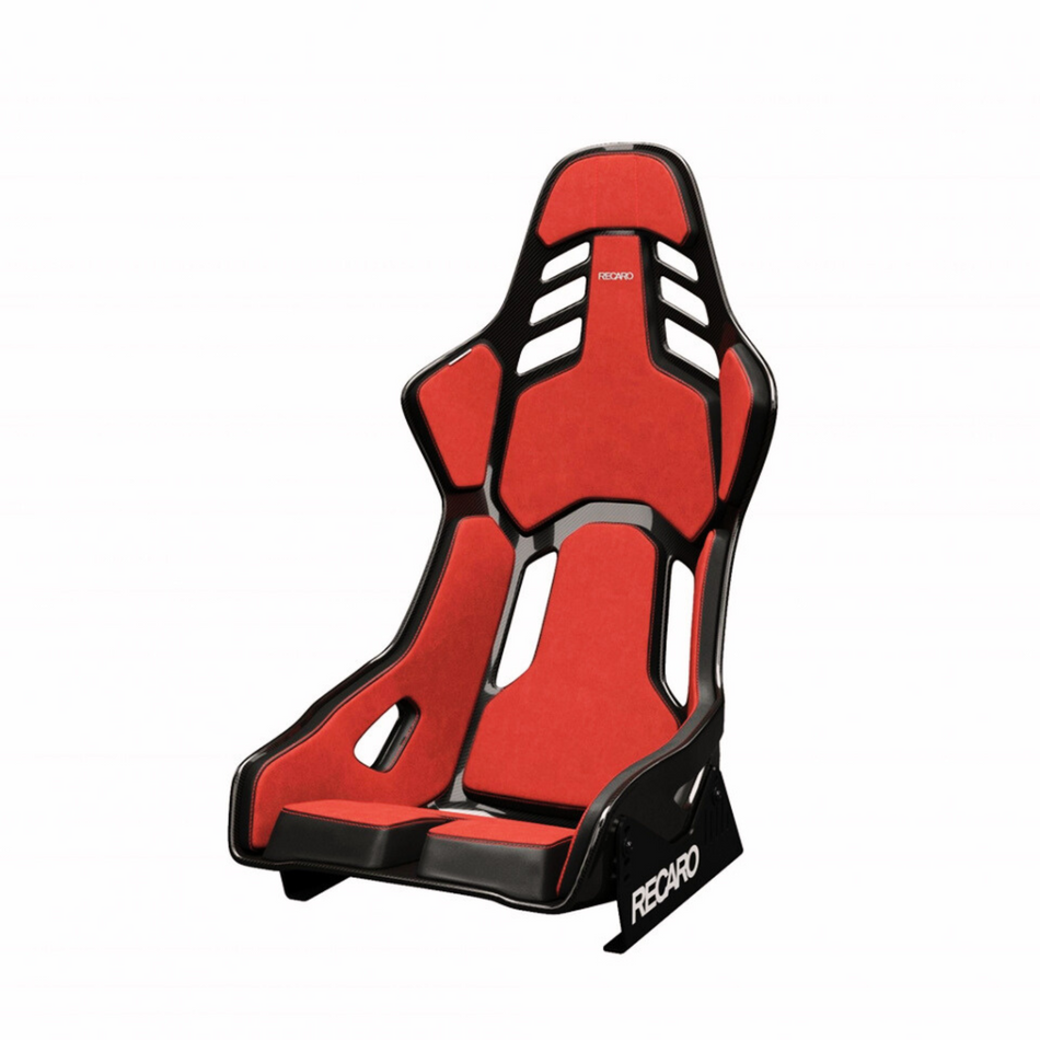 Recaro Podium CF Seat - (Right/Large) Red Alcantara/Black Leather
