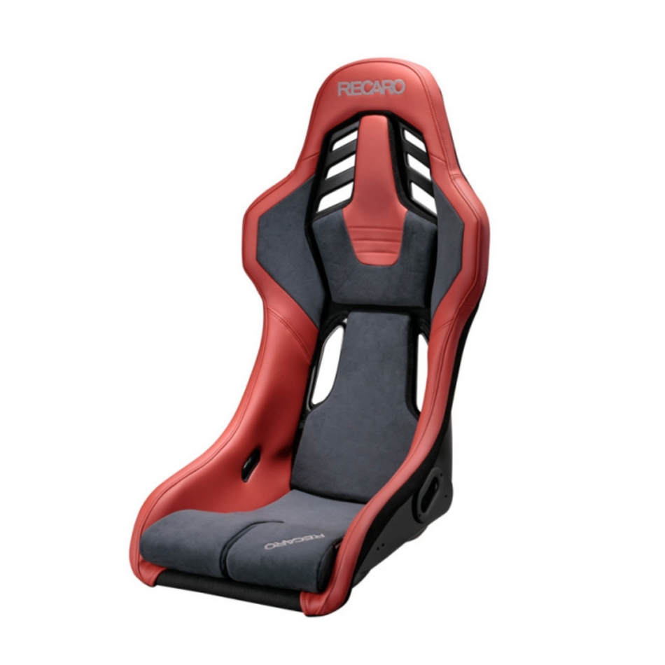 Recaro RSS UT Seat (Large / FRP) - Artificial Leather Red / Ultra Suede Gray