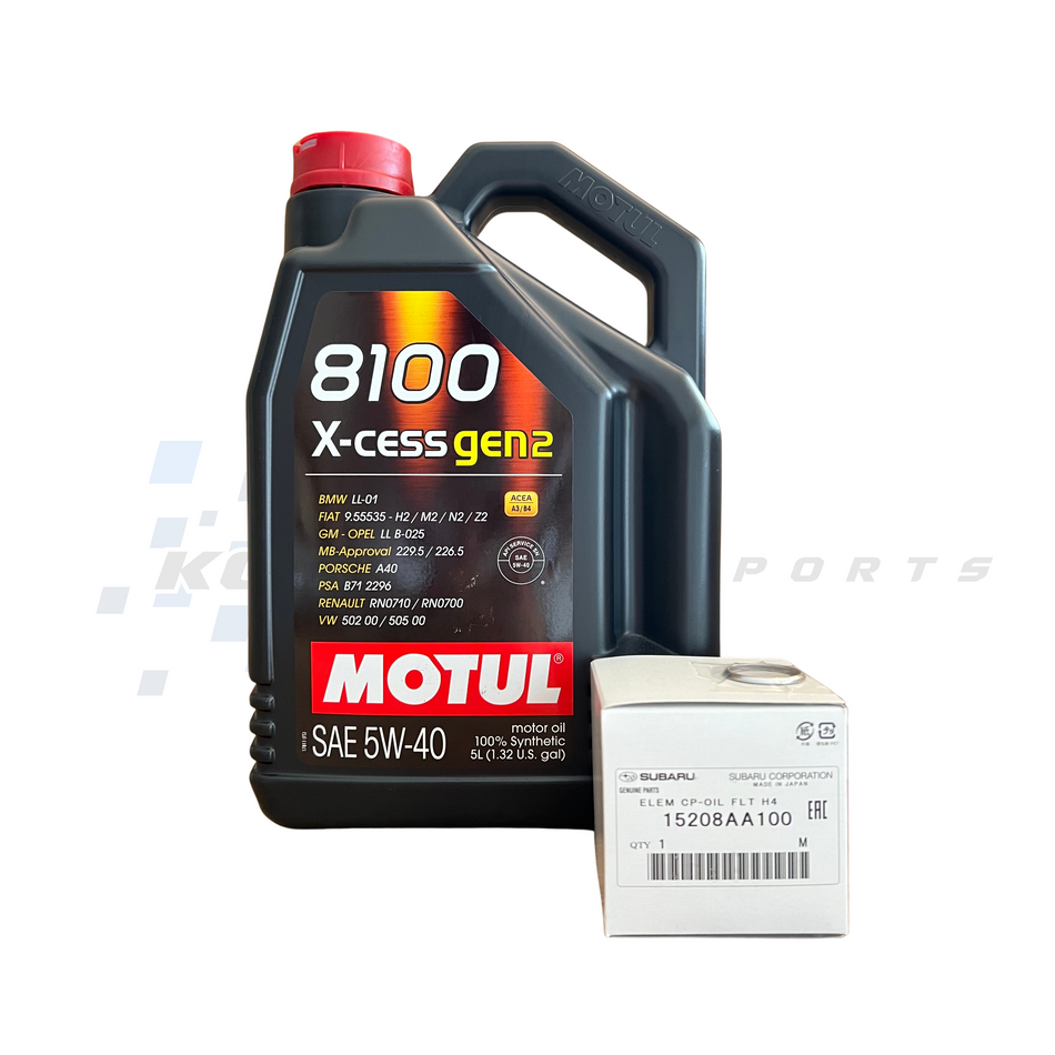 Motul X-Cess Gen2 5W-40 Oil Change kit for 2002-2014 WRX/STI & 2015-21 STI